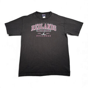 Vintage University Redlands Shirt Adult LARGE Black Bulldogs Water Polo Team 90s